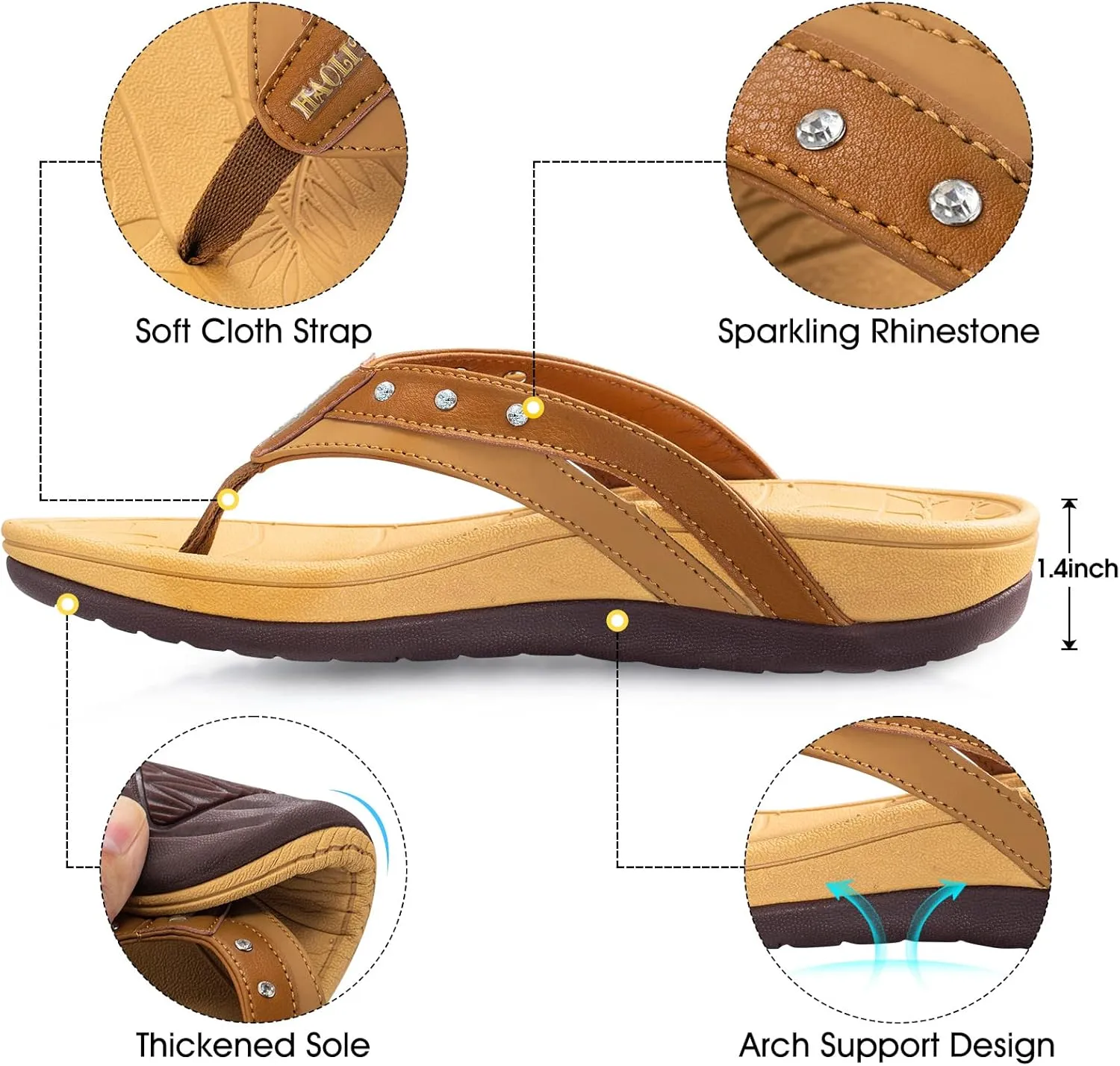HAOLIRA Womens Arch Support Flip Flop Comfortable Slip on Orthotic Plantar Fasciitis Thong Sandals Walking Indoor Outdoor Summer Beach Essentials