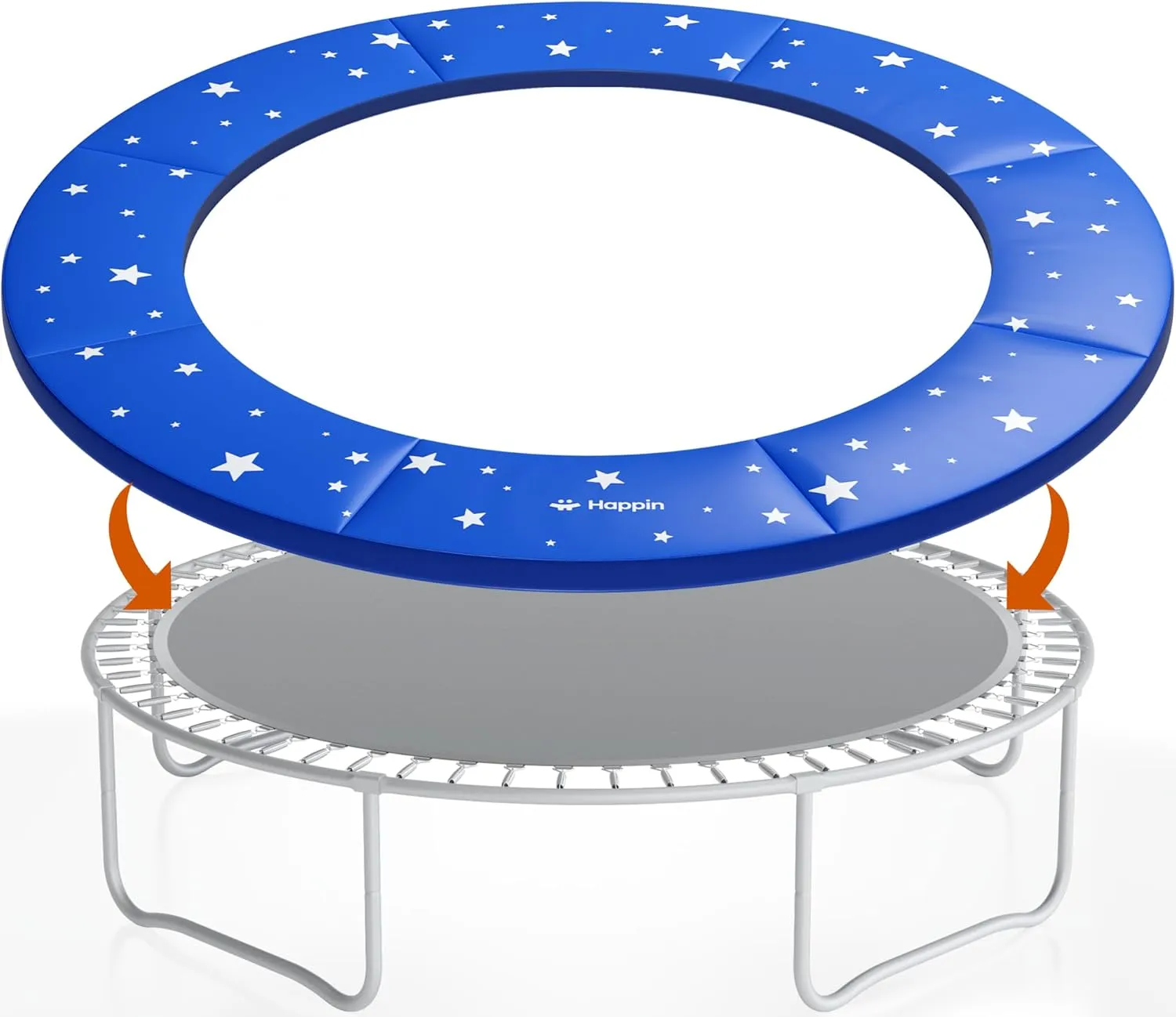 Happin® Trampoline Spring Cover Super Thick, Universal Fit 12FT/14FT/15FT -Trampoline Pad Replacement Stars Design, Waterproof, Tear & UV Resistant, Trampoline Pad Replacement for Ultimate Safety