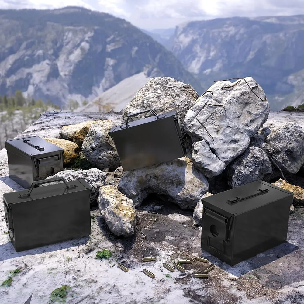 HARDROCK 30 50 Cal Ammo Can Metal 9mm Ammo Box Storage Crate case for Shotgun Bullet Rifle Nerf Ammunition Waterproof case-Gard Organizer