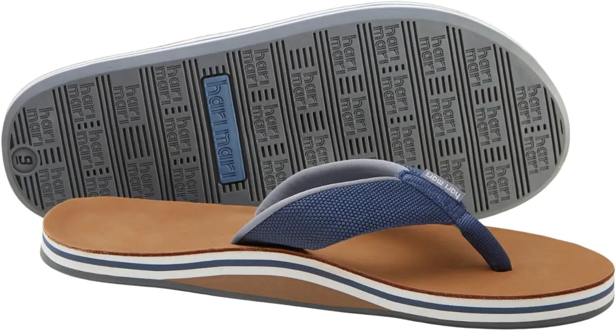Hari Mari- Scouts- Men’s Nubuck Leather Flip Flops With Nylon Webbing Strap- No Break Ins, Firm Arch Support, and Beveled Edge to Reduce Tripping