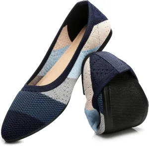 HEAWISH Women’s Ballet Flat Flats Shoes Comfortable Mesh Pointed Toe Slip On Dress Shoes