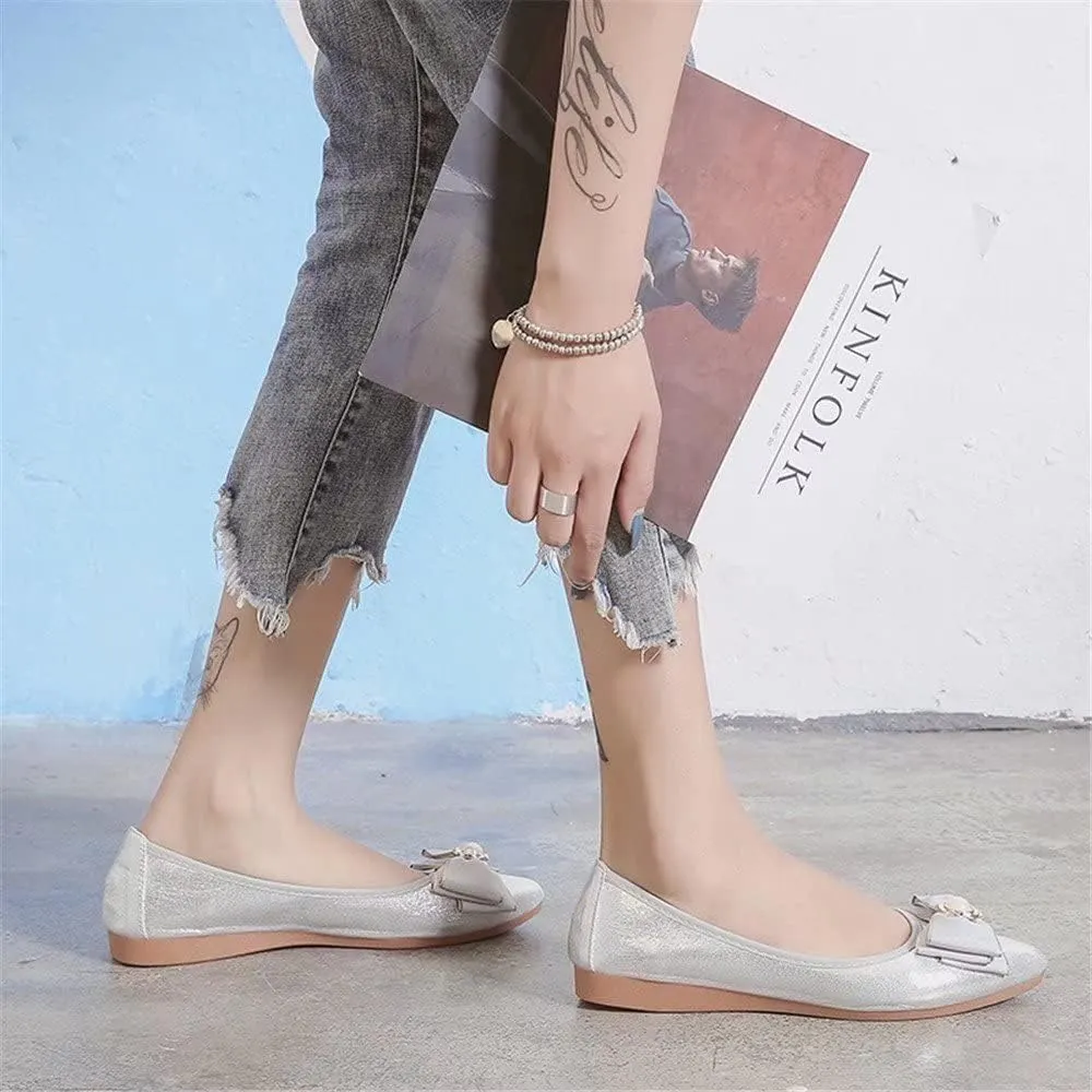 Hee grand Women Foldable Ballet Flats Bling Rhinestones Soft Leather Pointy Toe Flats Sparkle Wedding Dress Shoes Comfort Slip on Loafers Big Size