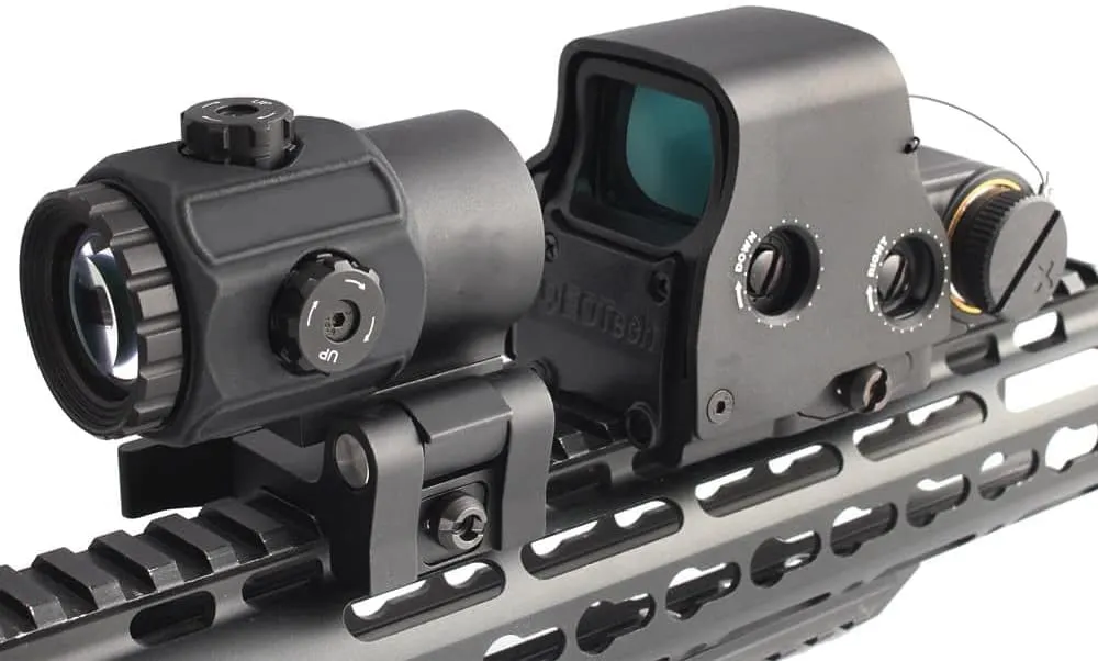 Holographic 558 Sights Red Green Dot Sight Scope with G33/G43/G45 3X/5X Magnifier Switch to Side Quick Detachable QD Mount