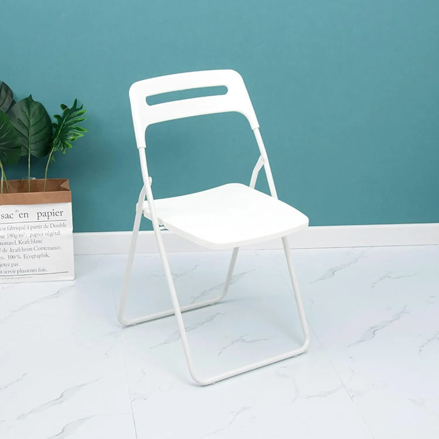 Home Outdoor Dining air Folding air Stool Plastic Portable backrest air(Taille Unique)