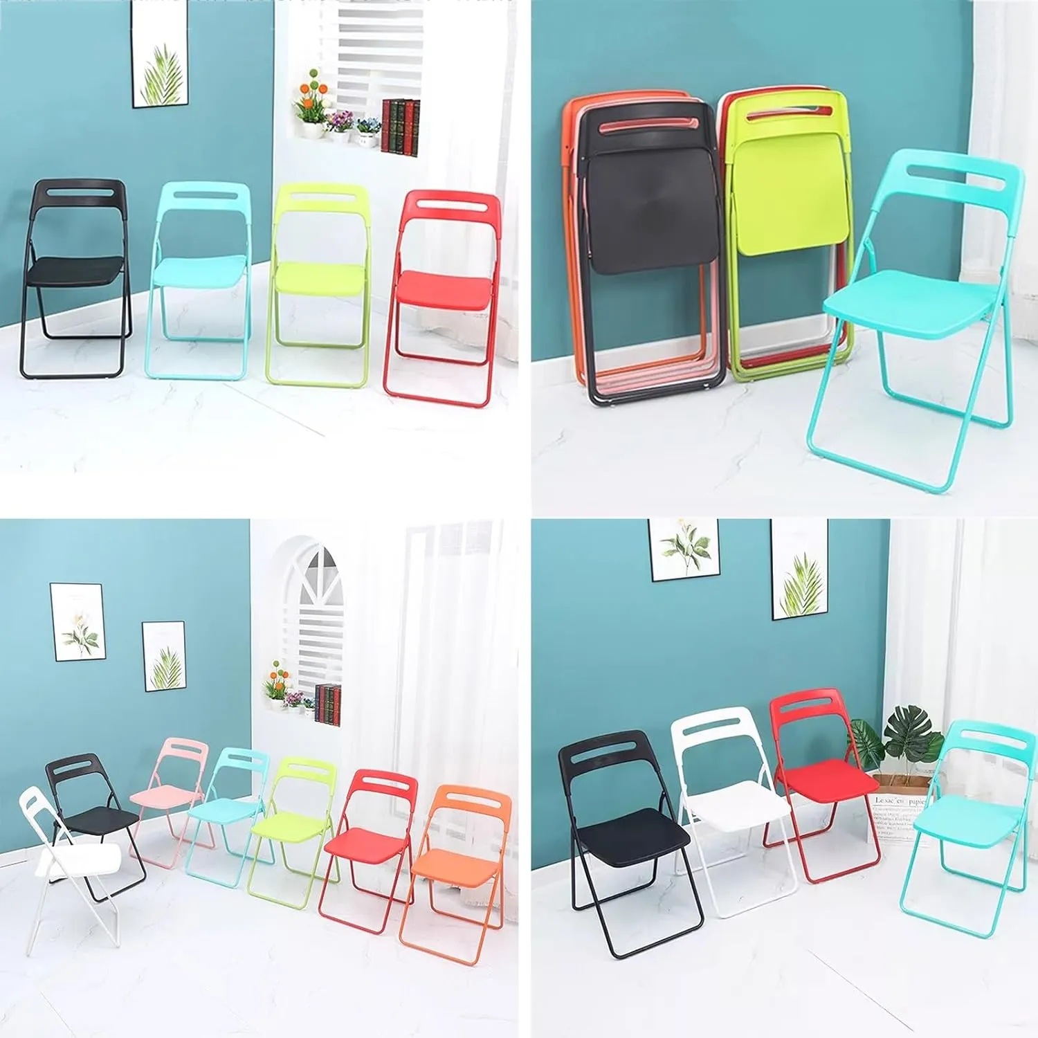 Home Outdoor Dining air Folding air Stool Plastic Portable backrest air(Taille Unique)