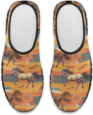 Howilath Mandala Print Slip on Loafers for Women No Laces Casual Sport Shoes Hands Free Shoes with Anti-Slip Sole