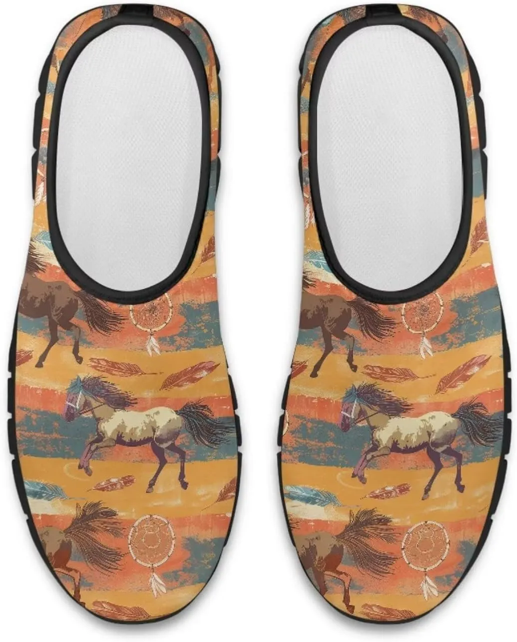 Howilath Mandala Print Slip on Loafers for Women No Laces Casual Sport Shoes Hands Free Shoes with Anti-Slip Sole