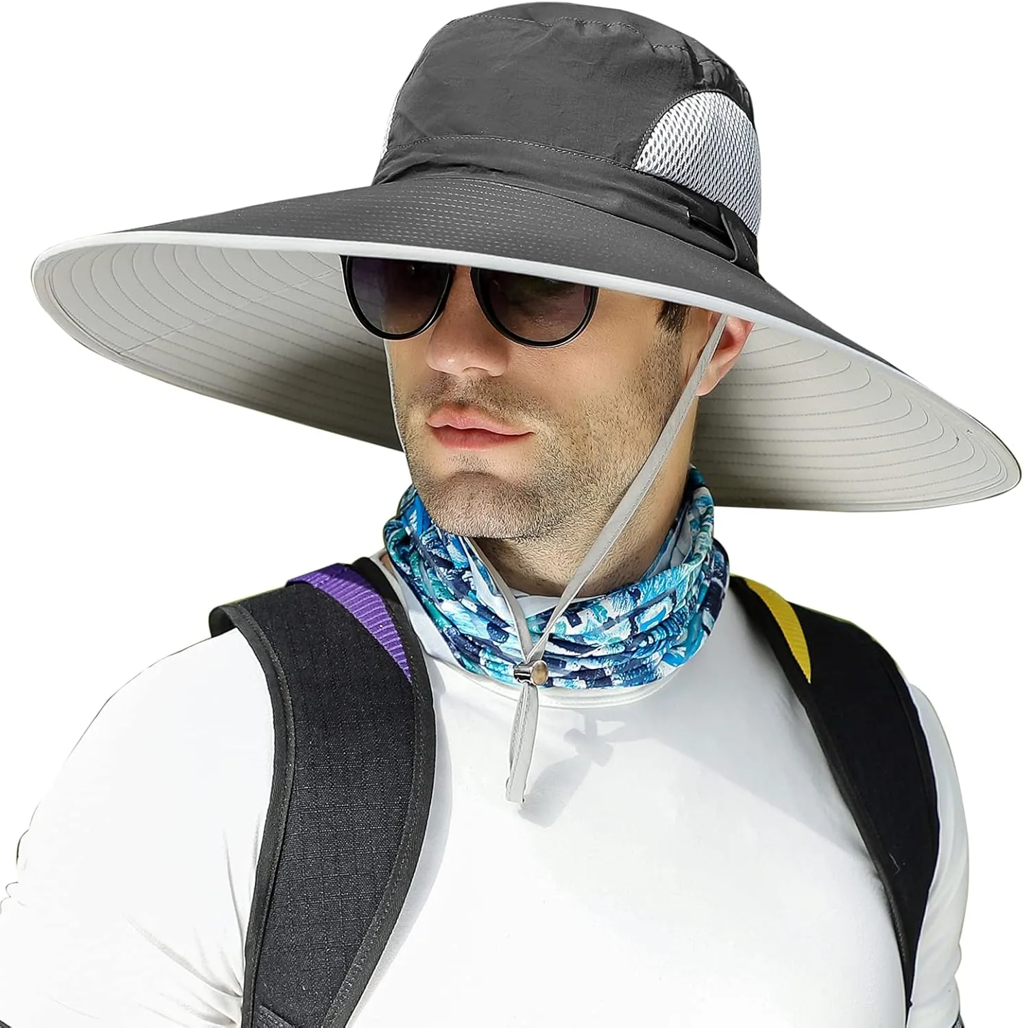 HUAMULAN 6" Super Wide Brim Sun Hats, Men and Women Bucket Hat for Fishing Hiking Garden Lawn Work Safari Camping Outdoor
