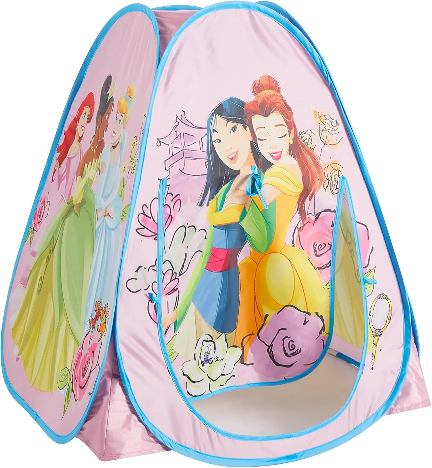 Idea Nuova Disney Princess Collapsible Pop Up Indoor Outdoor Play Tent with UV Protection for Toddlers and Kids, 28" W x 28" L x 30" H