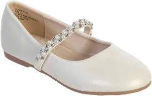 iGirlDress Toddler Little Girls Big Girls Straps Flower Girls Flat Mary Jane Ballet Shoes (Size 9-5 Youth)