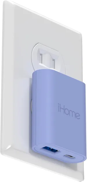 iHome USB C Charger: AC Pro 20W Multiport Charger (1 USB-C Port, 1 USB-A Port), Dual Port Adapter & Phone Charging Block