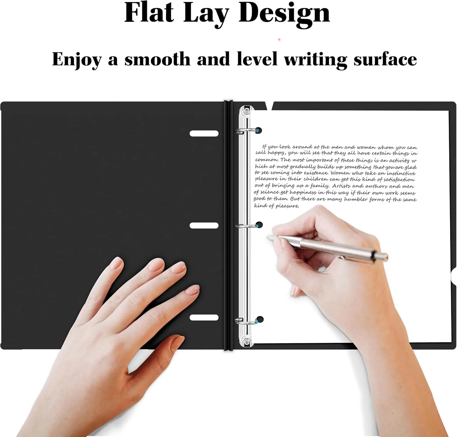 INFUN 1 Inch Telescoping 3 Ring Binder- 4 PCS-Black, Portable Plastic Binder with Telescoping Spine, 3 Ring Binders with Foldable Front Cover Holds 8.5" x 11" Paper for School,Office and Homes