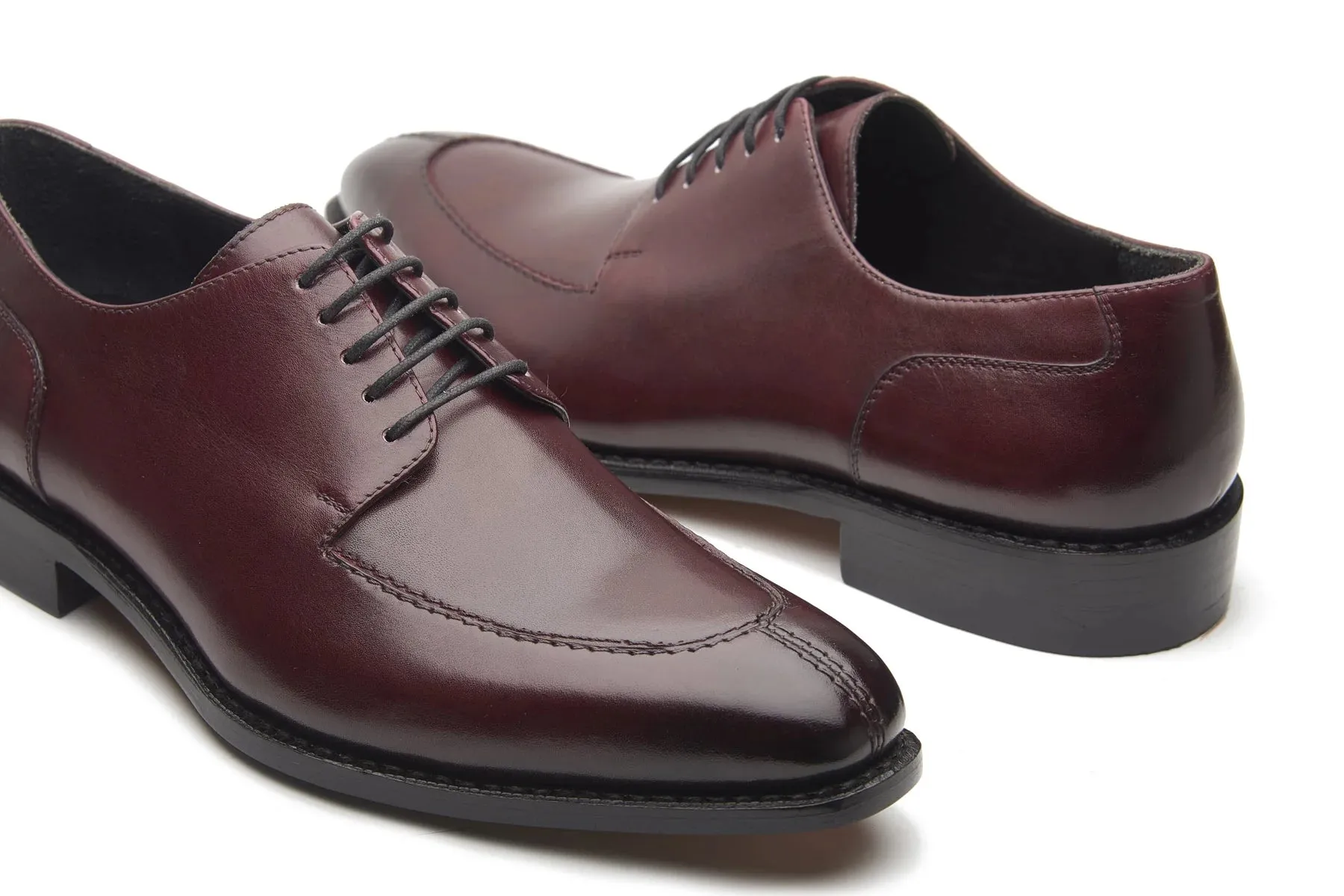 Ingrid Split Toe Blucher Derby – Bordeaux | Hand-Welted Excellence