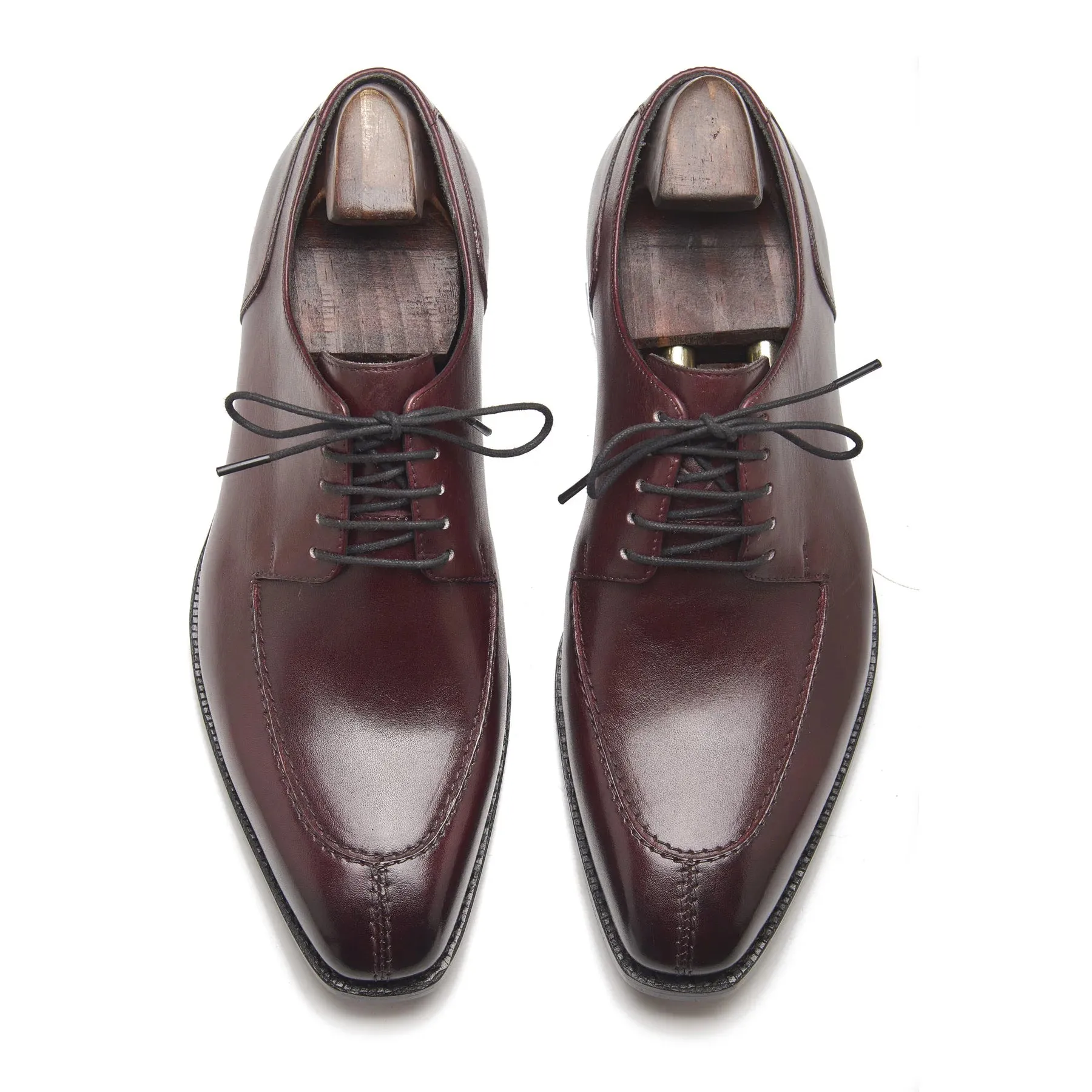 Ingrid Split Toe Blucher Derby – Bordeaux | Hand-Welted Excellence