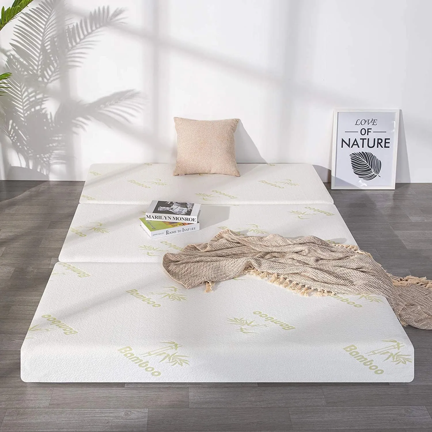 Inofia Twin Folding Mattress, 6 Inch Trifold Memory Foam Mattress with Ultra Soft Removable Cover, Non-Slip Bottom & Breathable Mesh Sides, Foldable & Portable - Twin Size (78" x 38" x 6")