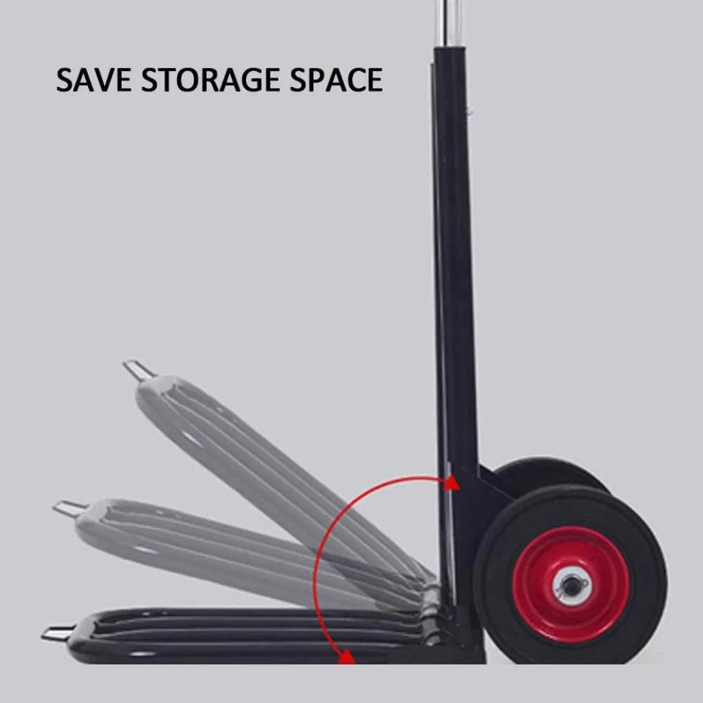 Iron Folding Sack Trolley Duty with Anti Puncture Rubber Wheels and 150 kg Capacity Folding Shopping Bag with Wheels for Luggage,Travel