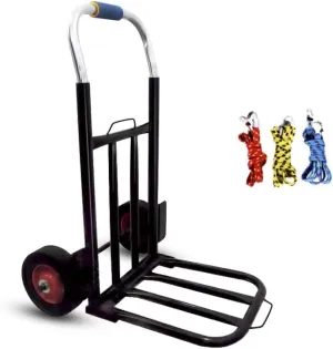 Iron Folding Sack Trolley Duty with Anti Puncture Rubber Wheels and 150 kg Capacity Folding Shopping Bag with Wheels for Luggage,Travel