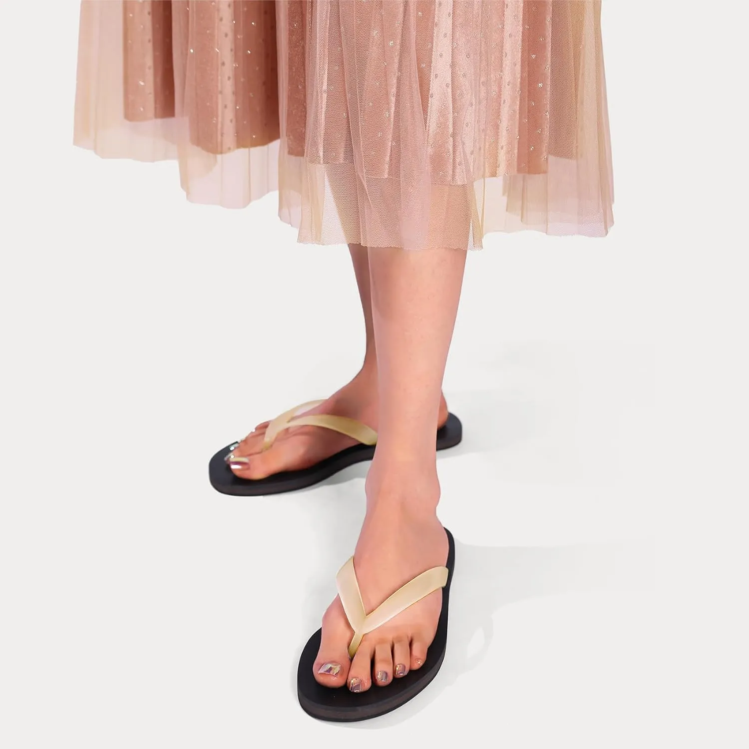 Jelly Beach Flip Flop Sandals for Women Clear Jelly Slip on Comfortable Thong Sandals Slides Sandals Women Dressy Shoes