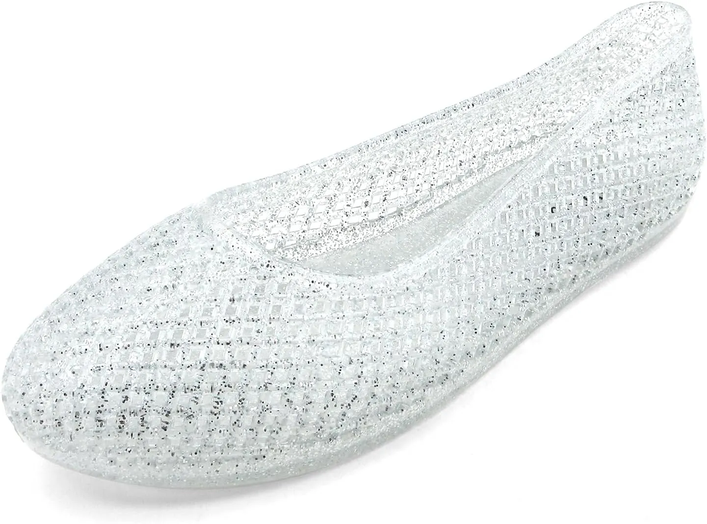Jelly Mesh Ballet Flats for Women Clear Hollow Jellies Flat Sandals Round Toe Slip On Beach Flat Shoes