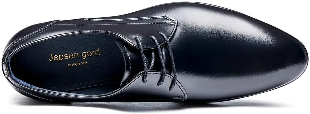 Jepsengord Men's Dress Shoes Wingtip Genuine Cowhide Leather Oxfords with Brogue Formal Business Wedding Derby Shoes