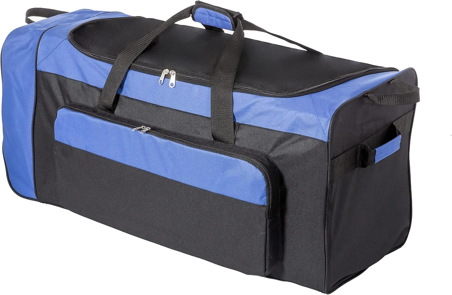 Jetstream Foldable 145L Duffle Bag with Triple Inline Wheels, Large Collapsible Duffel for Camping & Travel, Black Blue