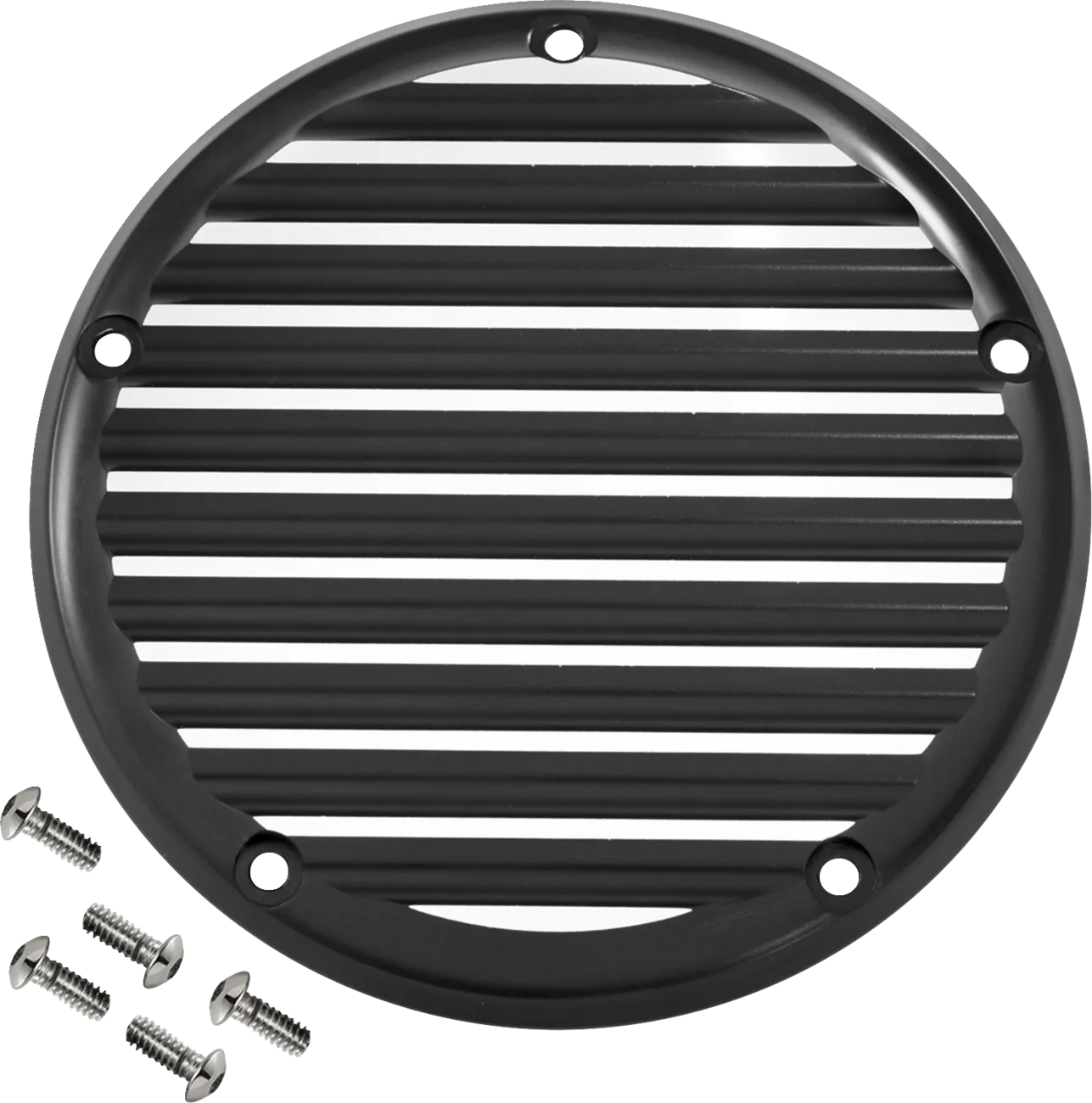 JOKER MACHINE Derby Cover - Finned Black/Silver - M8 Softail 06-965-2