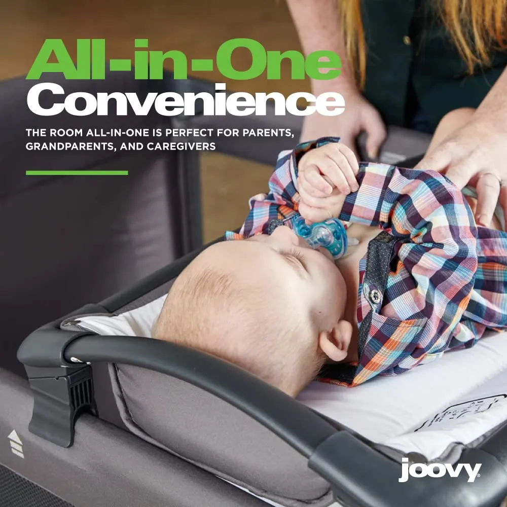 Joovy Room-Playard, Nursery Center, Bassinet, Changing-Table, Charcoal