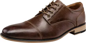Jousen Men's Dress Shoes Leather Classic Formal Mens Oxfords Retro Derby Oxford