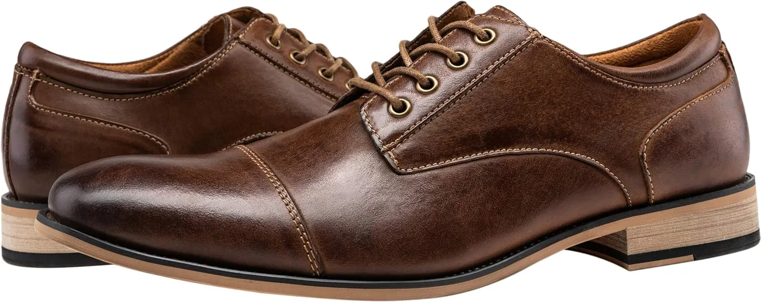 Jousen Men's Dress Shoes Leather Classic Formal Mens Oxfords Retro Derby Oxford