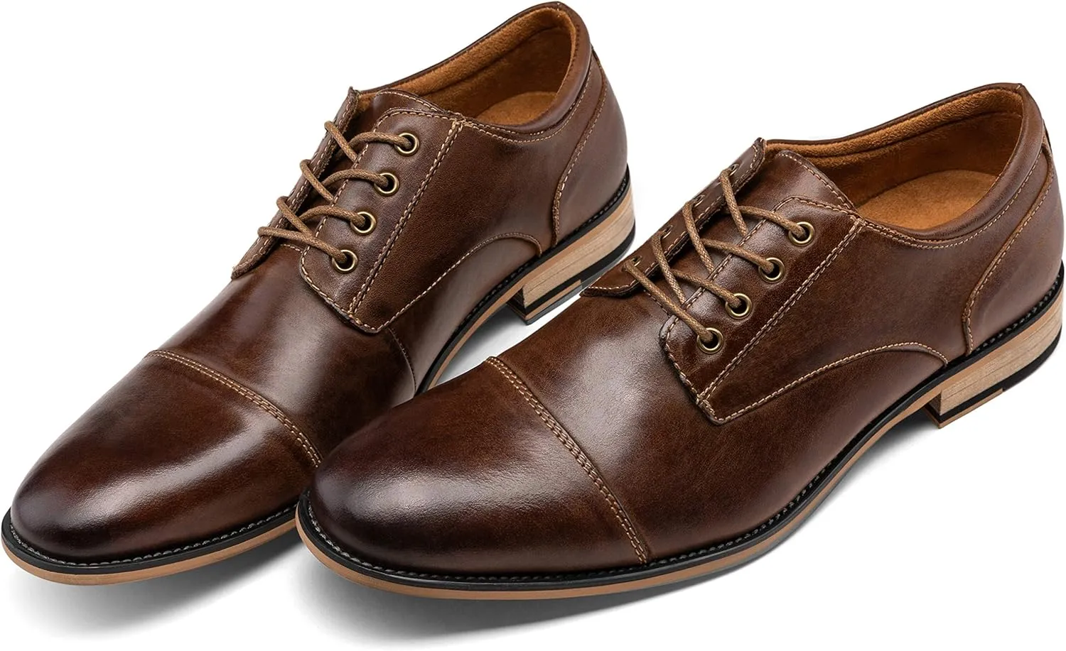 Jousen Men's Dress Shoes Leather Classic Formal Mens Oxfords Retro Derby Oxford