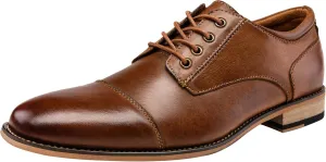 Jousen Men's Dress Shoes Leather Classic Formal Mens Oxfords Retro Derby Oxford
