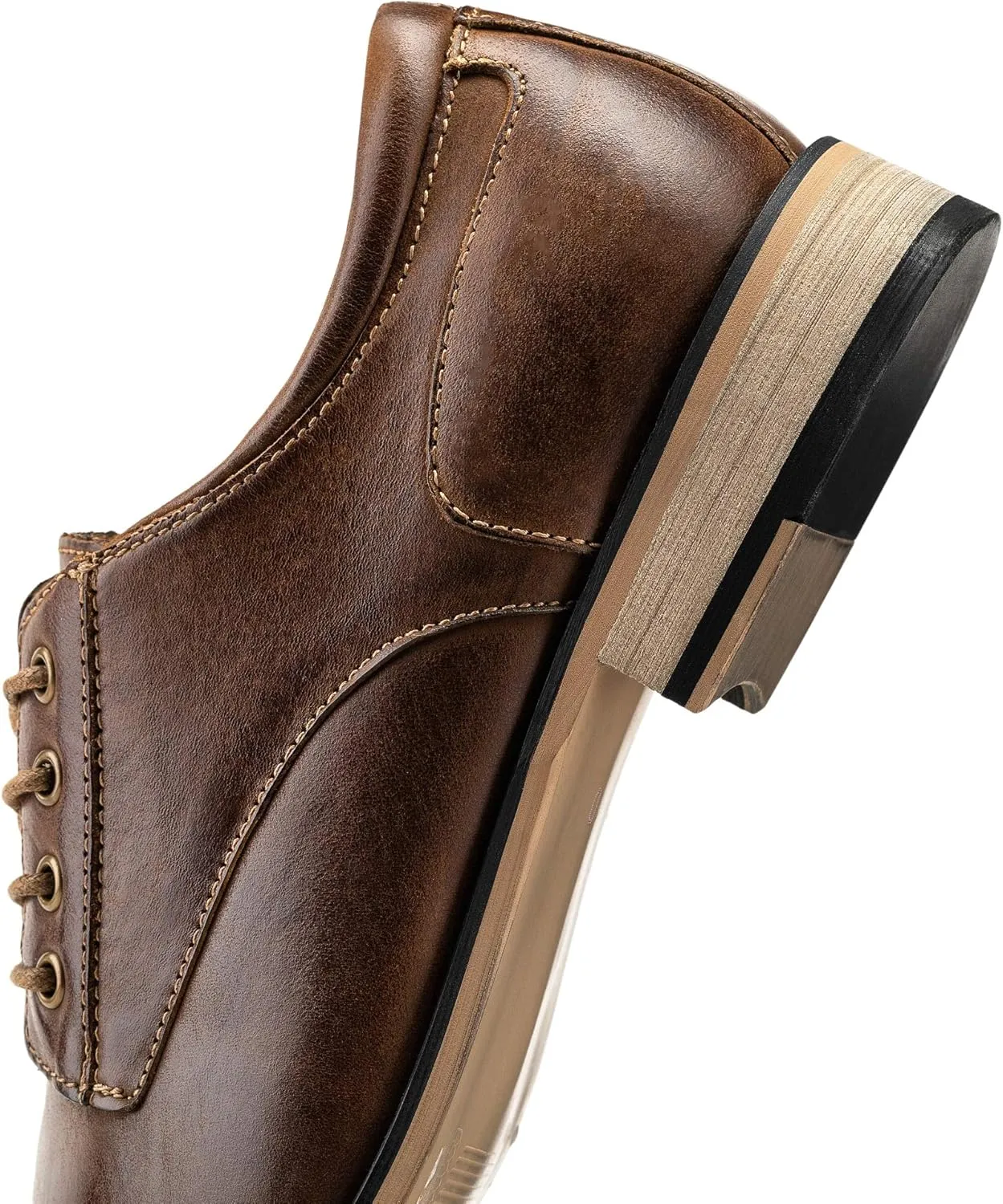 Jousen Men's Dress Shoes Leather Classic Formal Mens Oxfords Retro Derby Oxford