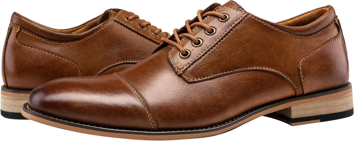 Jousen Men's Dress Shoes Leather Classic Formal Mens Oxfords Retro Derby Oxford