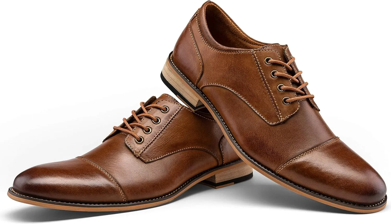 Jousen Men's Dress Shoes Leather Classic Formal Mens Oxfords Retro Derby Oxford