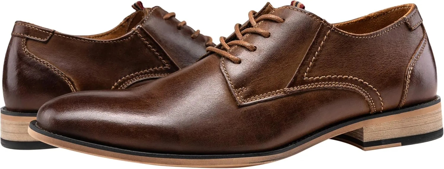 Jousen Men's Dress Shoes Leather Classic Formal Mens Oxfords Retro Derby Oxford