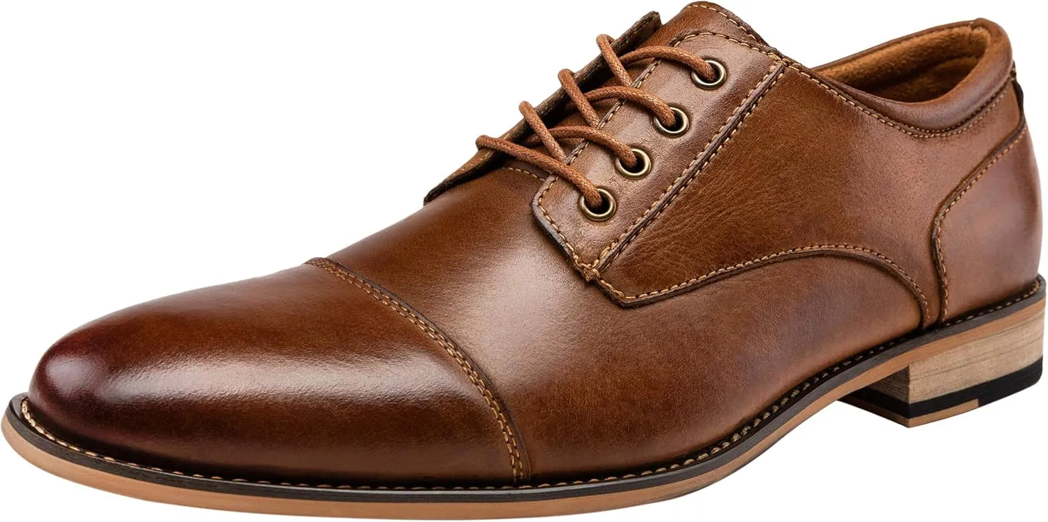 Jousen Men's Dress Shoes Leather Classic Formal Mens Oxfords Retro Derby Oxford