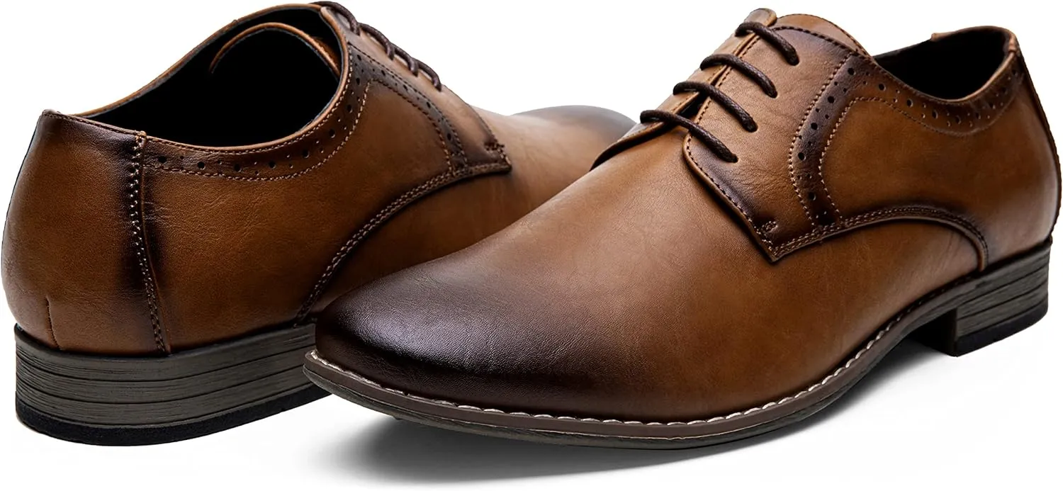 Jousen Men's Oxford Plain Toe Dress Shoes Classic Formal Derby Shoes