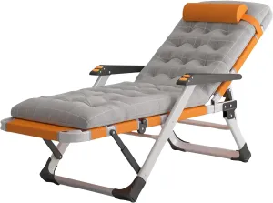 KAMPCO Garden Foldable Sunlounger, Camping Chairs Folding Reclining Portable Chair with Detachable Cushion and Headrest