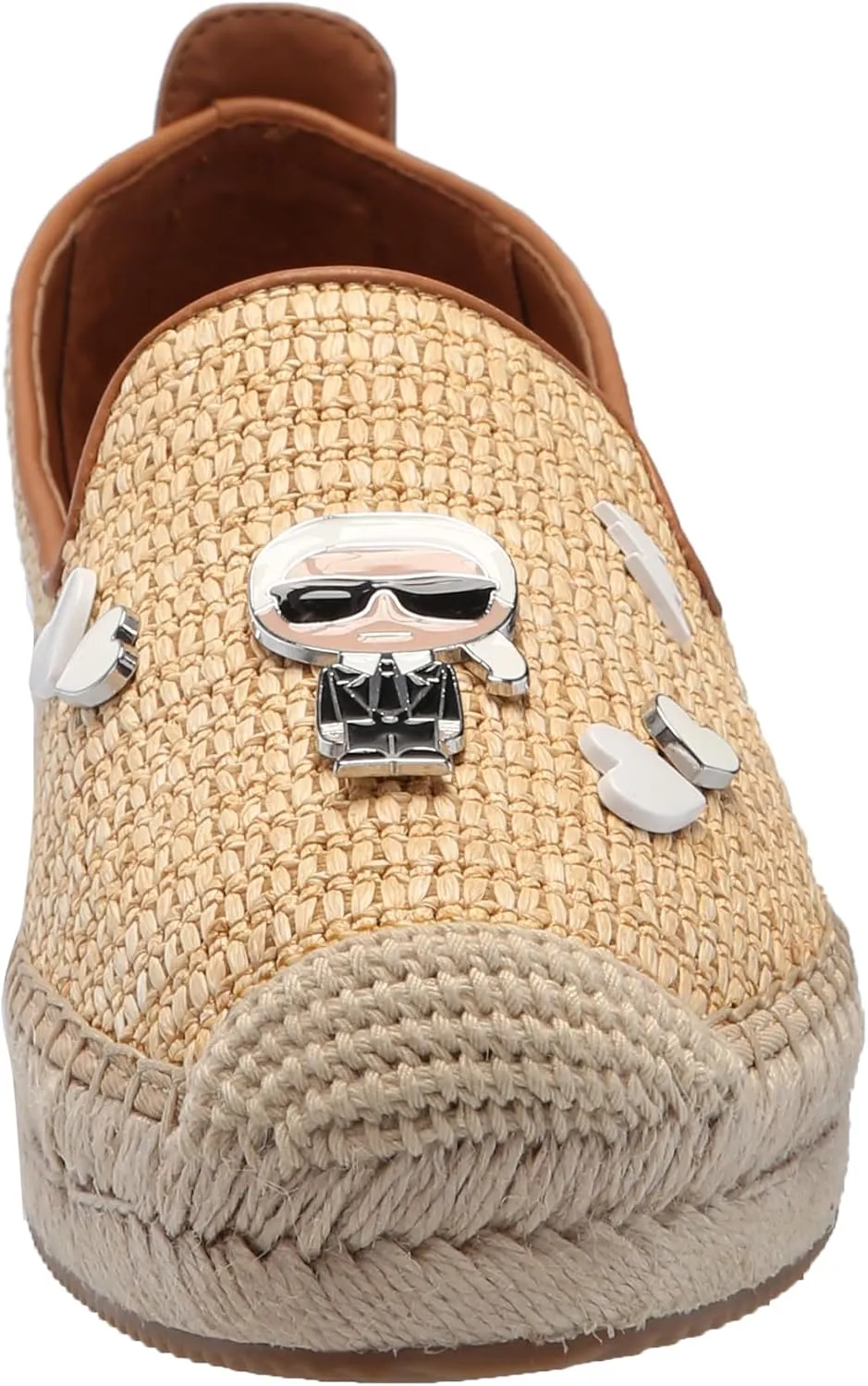 KARL LAGERFELD womens Michaela Slip on Embellished Flat Espadrille