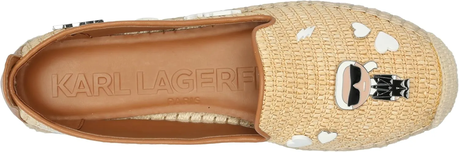 KARL LAGERFELD womens Michaela Slip on Embellished Flat Espadrille