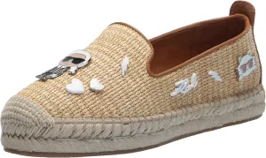 KARL LAGERFELD womens Michaela Slip on Embellished Flat Espadrille