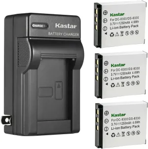 Kastar 3-Pack Battery and AC Wall Charger Replacement for Traveler DC-XZ6 Megapix Vx8 Minox DC 1011 DC 1022 DC 8111 DC 8122 Premier DS8330 Prima DS-8330 DS-8340 DS-588 DS-A350 DS-888 DS-8650