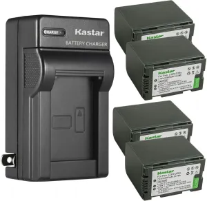 Kastar 4-Pack CGR-D28 Battery and AC Wall Charger Replacement for Panasonic VDR-M20, AJ-PCS060G(Portable Hard Disk), AG-3DA1, AG-3DA1E, AG-3DA1P, AG-AC90, AG-AC90P, AG-AC90PJ, AG-AC90PX, AG-DVC7