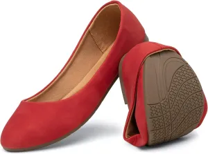 katliu Women Comfort Flats Round Toe Ballet Flats Slip on Walking Flat Shoes