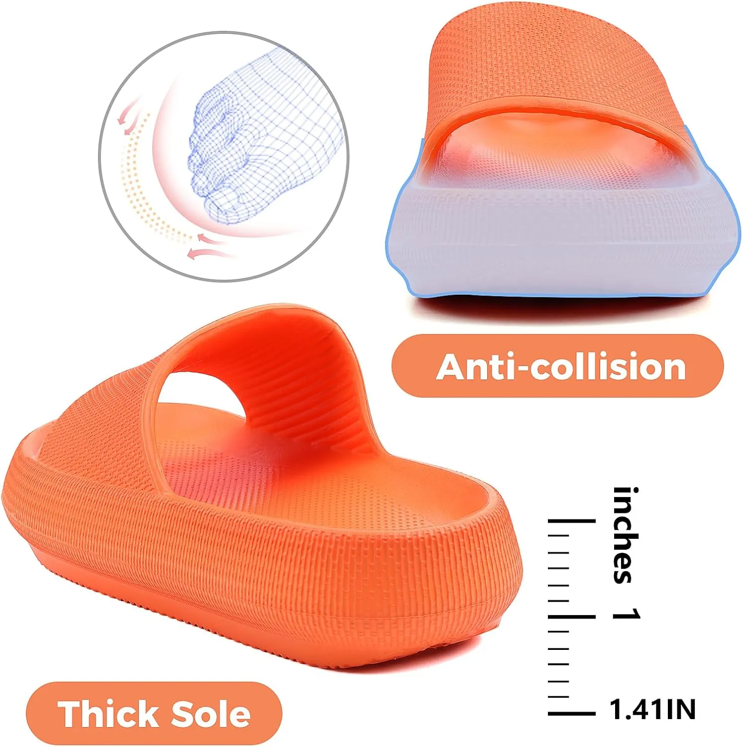 Kids Cloud Slides Boys Girls Flip Flops Slip On Beach Sandals Youth Pool Shower Shoes EVA Summer Slippers（11 Little Kids - 6 Big Kids）