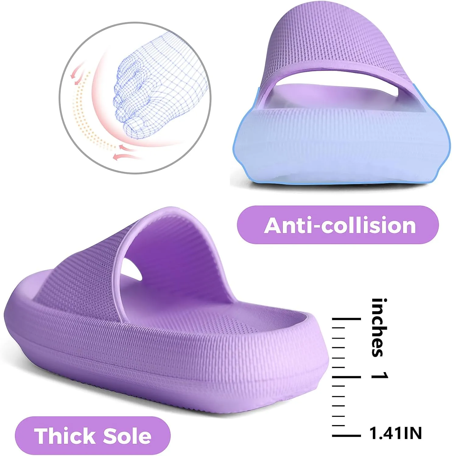 Kids Cloud Slides Boys Girls Flip Flops Slip On Beach Sandals Youth Pool Shower Shoes EVA Summer Slippers（11 Little Kids - 6 Big Kids）