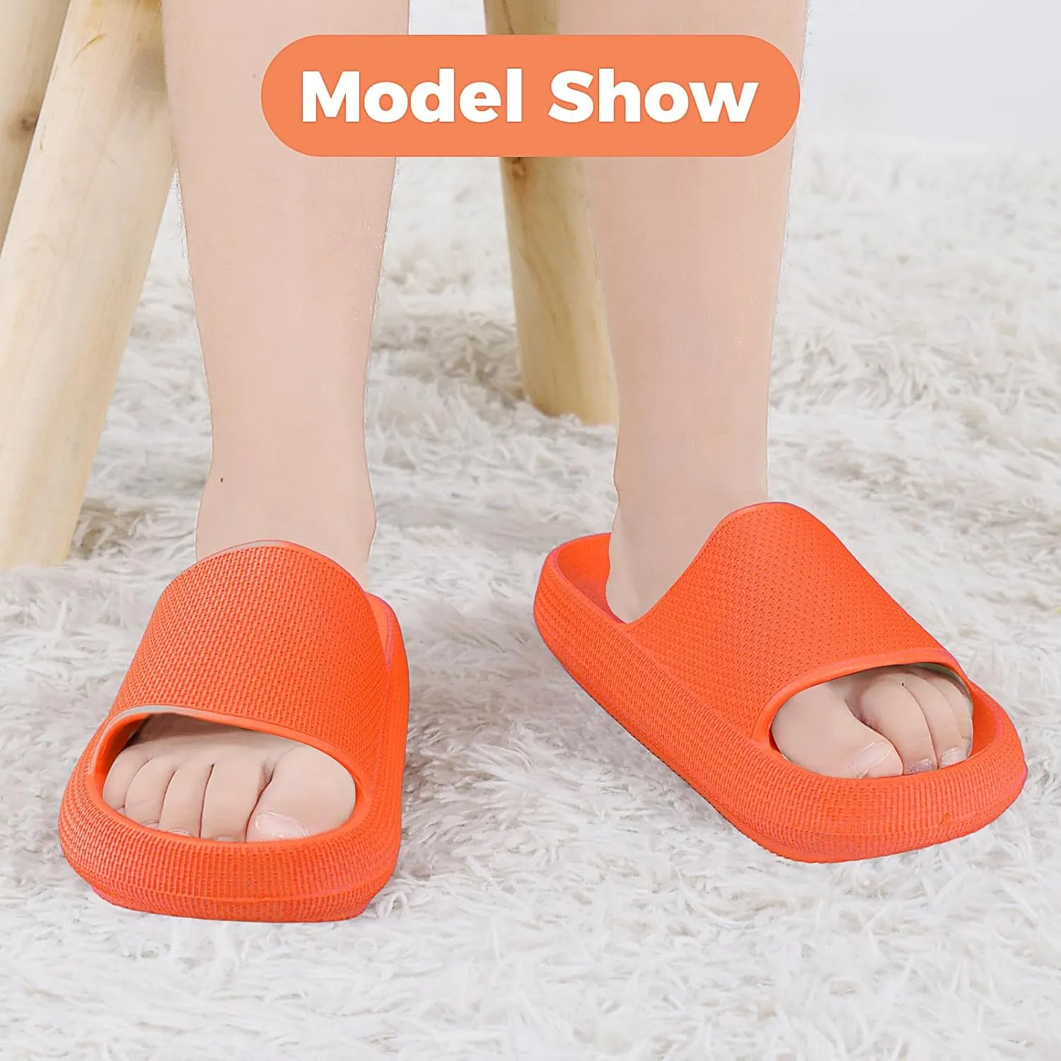 Kids Cloud Slides Boys Girls Flip Flops Slip On Beach Sandals Youth Pool Shower Shoes EVA Summer Slippers（11 Little Kids - 6 Big Kids）