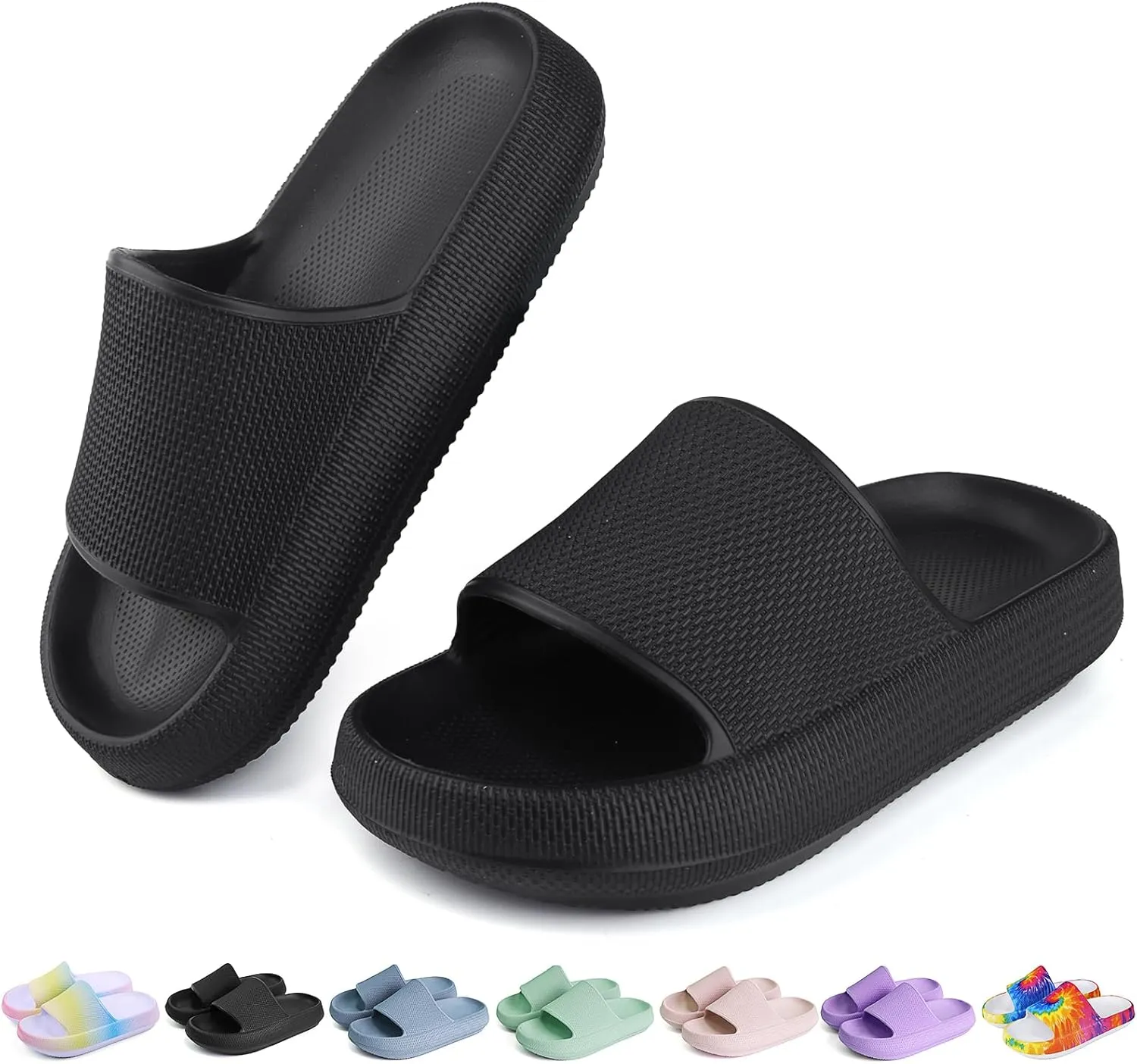 Kids Cloud Slides Boys Girls Flip Flops Slip On Beach Sandals Youth Pool Shower Shoes EVA Summer Slippers（11 Little Kids - 6 Big Kids）
