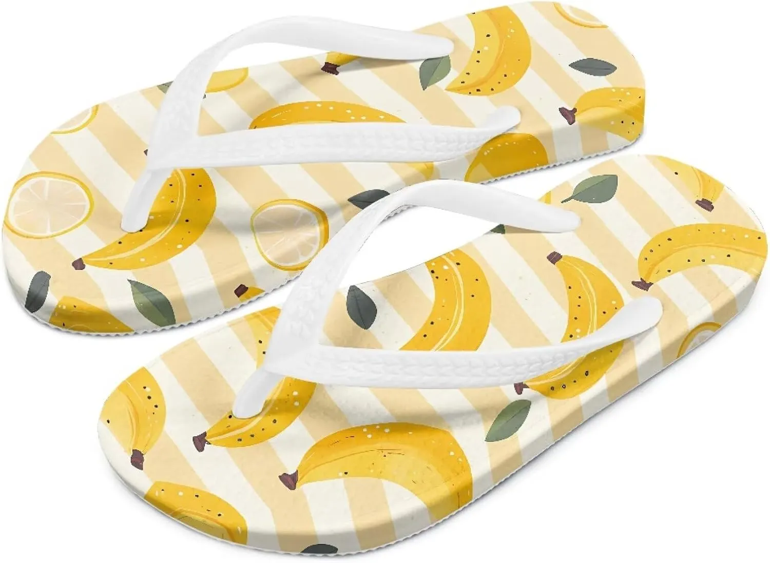 Kid's Flip Flops Non-Slip Quick Drying Girls Slippers Slide Sandals for Beach Swim White Straps
