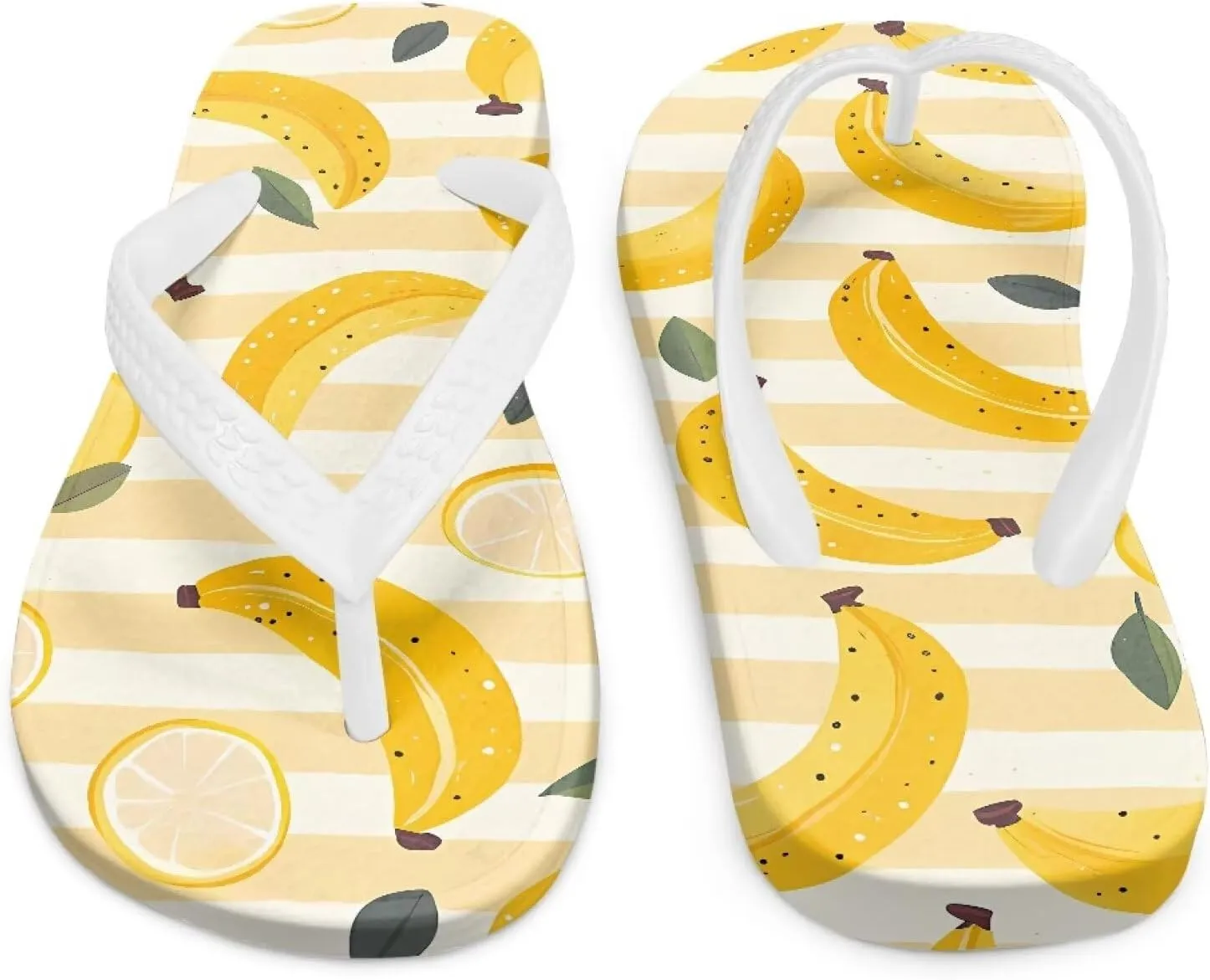 Kid's Flip Flops Non-Slip Quick Drying Girls Slippers Slide Sandals for Beach Swim White Straps
